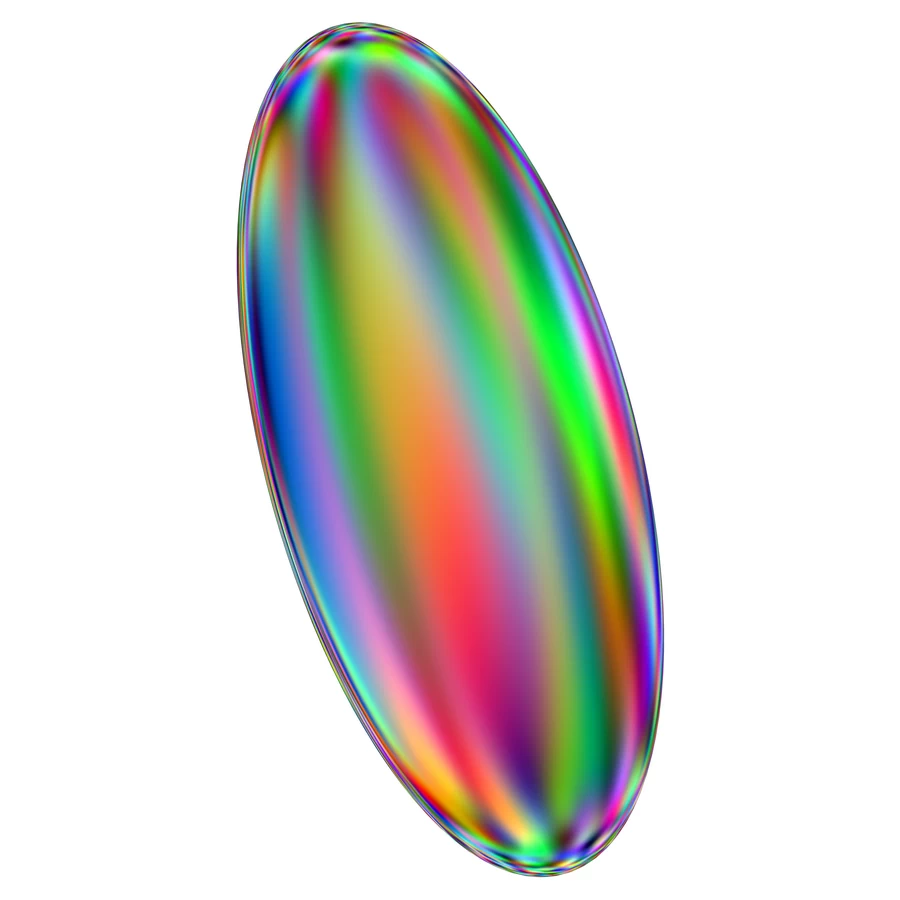 潮流酸性全息金属镭射机能彩虹3D立体几何图形png免抠图片素材【096】